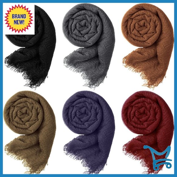 Oversized Cotton Linen Scarf Shawl Wrap 70x35 Inch Multi-Purpose